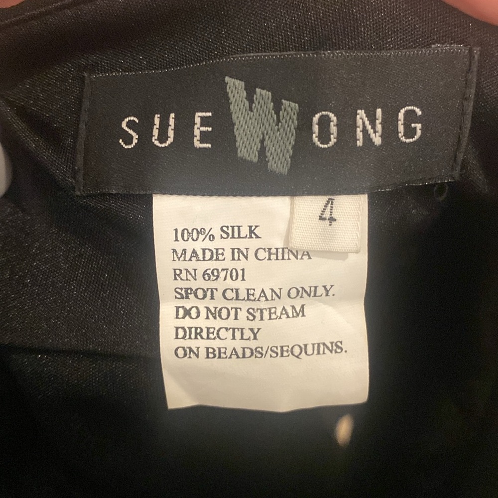 Sue Wong 100% Silk Dress Size 4 - Picture 3 of 9